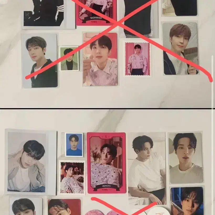 세븐틴 에스쿱스 정한 원우 민규 시그 시즌그리팅 포카 드볼 양도 2