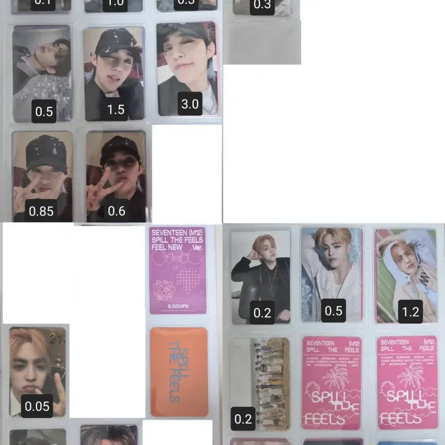 세븐틴 에스쿱스 포카 포토카드 양도 해피엔딩 페더썬 fml 헤븐 아타카 9