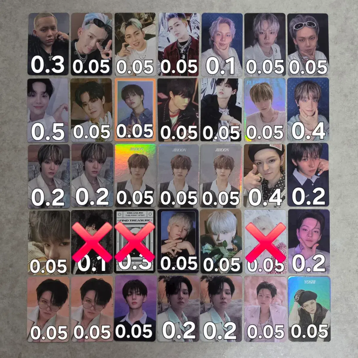 트레저 포카 처분 양도 최현석지훈요시준규윤재혁아사히도영하루토박정우소정환 1
