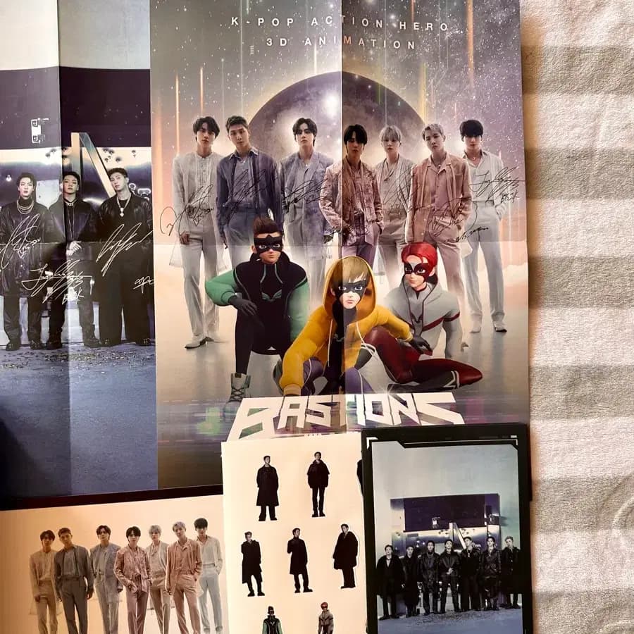 BTS BAESTIONS 3D 애니메이션 DVD 포토카드 포함 3